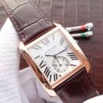 TANK MC ROSE GOLD 41 BROWN LEATHER STRAP - Image 2