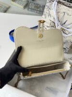 DIOR 25S MEDIUM SADDLE POUCH WITH CHAIN 21 IN LIGHT BLUE DIOR OBLIQUE JACQUARD CANVAS - Image 5