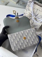 DIOR 25S MEDIUM SADDLE POUCH WITH CHAIN 21 IN GRAY DIOR OBLIQUE JACQUARD CANVAS - Image 9