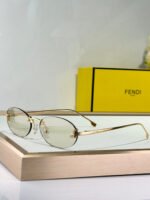 FIRST CRYSTAL RIMLESS OVAL FRAME SUNGLASSES FE4075US IN METAL - Image 4
