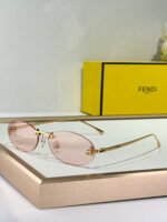 FIRST CRYSTAL RIMLESS OVAL FRAME SUNGLASSES FE4075US IN METAL - Image 6