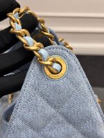 CHANEL 25S HOBO BAG 30 IN BLUE DENIM WITH GOLD HARDWARE - Image 7