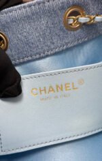 CHANEL 25S HOBO BAG 30 IN BLUE DENIM WITH GOLD HARDWARE - Image 22