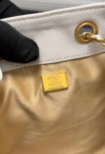 CHANEL 25S HOBO BAG 30 IN WHITE CAVIAR WITH GOLD HARDWARE - Image 8