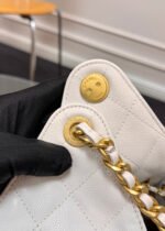 CHANEL 25S HOBO BAG 30 IN WHITE CAVIAR WITH GOLD HARDWARE - Image 13