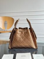 CHANEL 25S HOBO BAG 30 IN METALLIC BROWN CAVIAR WITH GOLD HARDWARE - Image 2