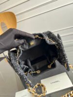 CHANEL 25S HOBO BAG 30 IN BLACK TWEED WITH GOLD HARDWARE - Image 10