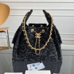 CHANEL 25S HOBO BAG 30 IN BLACK TWEED WITH GOLD HARDWARE - Image 13