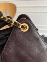CHANEL 25S HOBO BAG 40 IN DARK EARTH BROWN CAVIAR WITH GOLD HARDWARE - Image 5