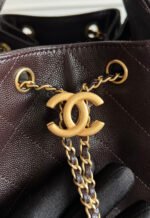 CHANEL 25S HOBO BAG 40 IN DARK EARTH BROWN CAVIAR WITH GOLD HARDWARE - Image 3
