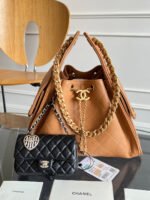 CHANEL 25S HOBO BAG 30 IN CARAMEL BROWN CAVIAR WITH GOLD HARDWARE - Image 2