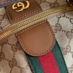 GUCCI 26S GIGLIO TOP HANDLE BAG 27 IN WARM BEIGE AND BROWN CANVAS - Image 5