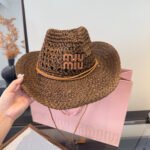 MIUMIU STRAW COWBOY HAT STYLE 19 - Image 15