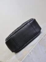YSL 25S LE 5 À 7 SUPPLE SMALL 16 IN BLACK RAFFIA AND LEATHER GOLD HARDWARE - Image 7
