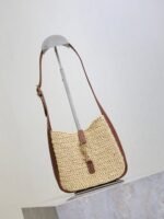 YSL 25S LE 5 À 7 SUPPLE BABY 16 IN RAFFIA AND CALFSKIN GOLD HARDWARE - Image 2