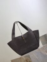 YSL 25S LE 5 À 7 BEA 50 IN DARK GRAY SUEDE GOLD HARDWRE - Image 7