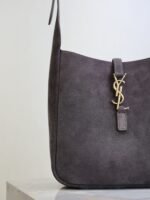 YSL 25S LE 5 À 7 SUPPLE SMALL 23 IN DARK GRAY SUEDE GOLD HARDWARE - Image 10