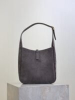 YSL 25S LE 5 À 7 SUPPLE SMALL 23 IN DARK GRAY SUEDE GOLD HARDWARE - Image 9
