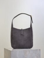 YSL 25S LE 5 À 7 SUPPLE SMALL 23 IN DARK GRAY SUEDE GOLD HARDWARE - Image 18