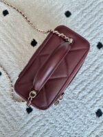 CHANEL 25S VANITY BAG 17 IN DARK RED CAVIAR LEATHER WITH GOLD HARDWARE - Image 13
