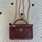 CHANEL 25S VANITY BAG 17 IN DARK RED CAVIAR LEATHER WITH GOLD HARDWARE - Image 10