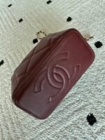 CHANEL 25S VANITY BAG 17 IN DARK RED CAVIAR LEATHER WITH GOLD HARDWARE - Image 15
