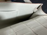 KELLY CUT 31 IN WHITE SHINNY ALLIGATOR LEATHER WITH GOLD HARDWARE - Image 8