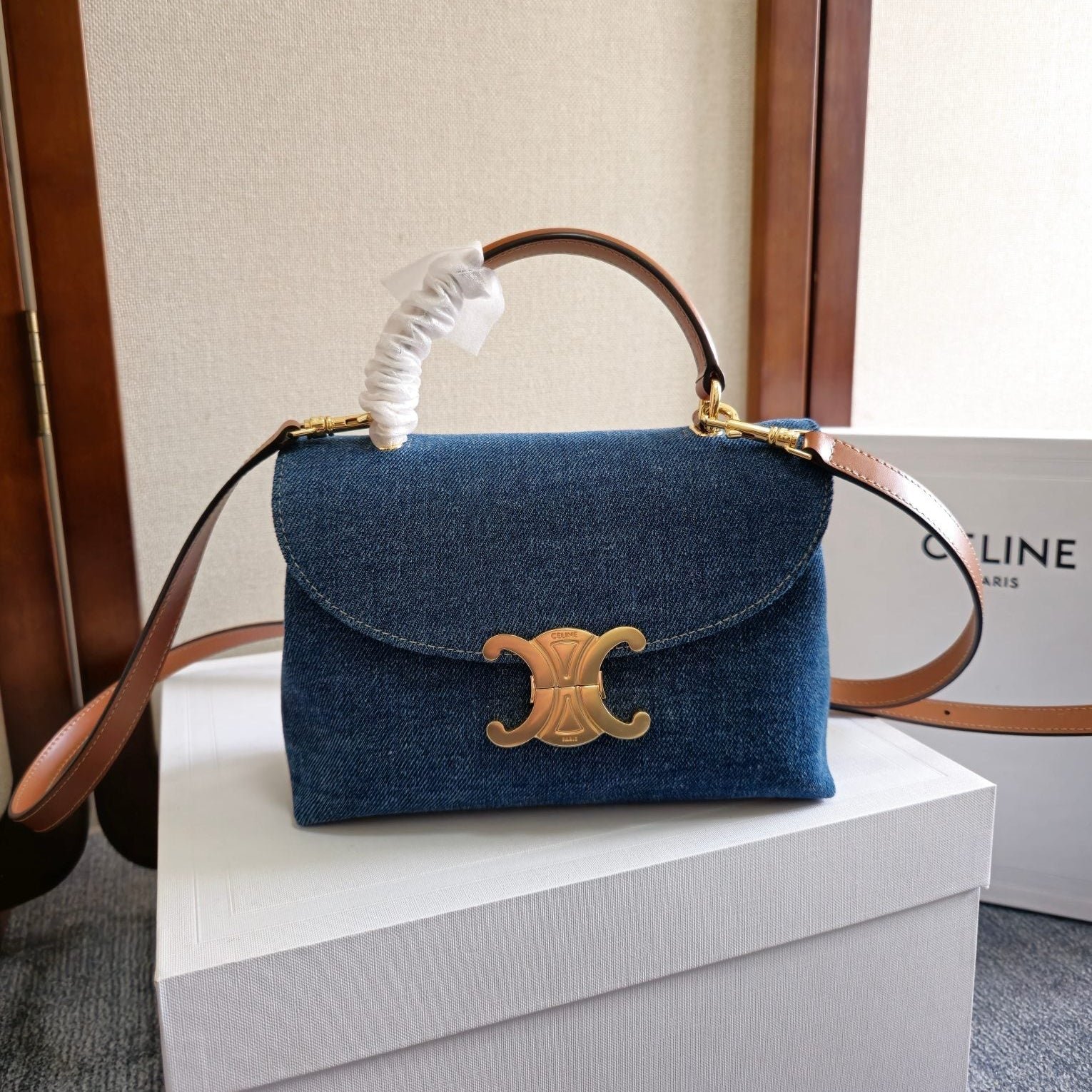 img_1a8dcad8_20250318_a1742229926889_0183_jpg TEEN NINO BAG 20.5 IN DENIM TRIOMPHE KELLY - Image 1