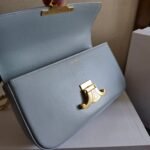 CHAIN EMBOSSED ARMPIT BAG 20 IN COOL GRAY BLUE CALFSKIN - Image 16