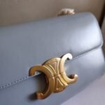 CHAIN EMBOSSED ARMPIT BAG 20 IN COOL GRAY BLUE CALFSKIN - Image 15