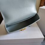 CHAIN EMBOSSED ARMPIT BAG 20 IN COOL GRAY BLUE CALFSKIN - Image 12
