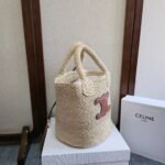 CELINE BAG TRIOMPHE 23 IN LIGHT BEIGE RAFFIA - Image 5