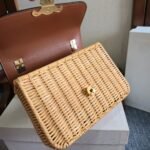 CELINE 25S TEEN GARANCE BAG 18 IN WICKER AND CARAMEL BROWN CALFSKIN - Image 11