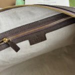OPHIDIA LARGE BOSTON BAG 31 IN BEIGE EBONY GG BROWN CALFSKIN TRIM - Image 9
