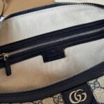 OPHIDIA LARGE BOSTON BAG 31 IN BEIGE AND BLUE GG CALFSKIN - Image 14