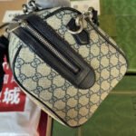 OPHIDIA LARGE BOSTON BAG 31 IN BEIGE AND BLUE GG CALFSKIN - Image 15