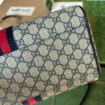 OPHIDIA LARGE BOSTON BAG 31 IN BEIGE AND BLUE GG CALFSKIN - Image 16