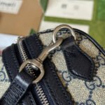 OPHIDIA LARGE BOSTON BAG 31 IN BEIGE AND BLUE GG CALFSKIN - Image 8