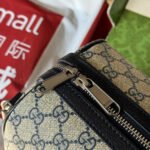 OPHIDIA LARGE BOSTON BAG 31 IN BEIGE AND BLUE GG CALFSKIN - Image 9