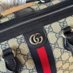 OPHIDIA LARGE BOSTON BAG 31 IN BEIGE AND BLUE GG CALFSKIN - Image 4