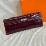 KELLY CUT 31 IN SANGRIA PURPLE SHINNY ALLIGATOR LEATHER WITH SILVER HARDWARE - Image 7