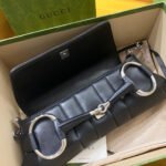 HORSEBIT CHAIN HANDBAG 38 IN BLACK CALFSKIN SILVER HARDWARE - Image 6