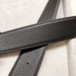 HM BELT BUCKLE & REVERSIBLE BLACK LEATHER STRAP 38 MM SILVER HARDWARE - Image 16