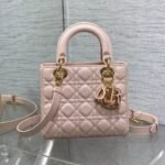LADY MINI BAG 20 IN LIGHT PINK LAMBSKIN - Image 9