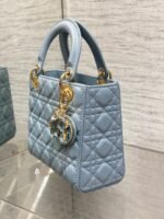 LADY MINI BAG 20 IN CERULEAN BLUE LAMBSKIN - Image 8