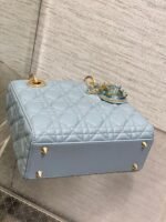 LADY MINI BAG 20 IN CERULEAN BLUE LAMBSKIN - Image 5