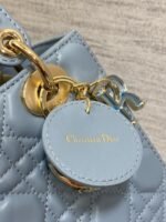 LADY MINI BAG 20 IN CERULEAN BLUE LAMBSKIN - Image 13