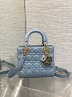 LADY MINI BAG 20 IN CERULEAN BLUE LAMBSKIN - Image 2