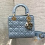 LADY MINI BAG 20 IN CERULEAN BLUE LAMBSKIN - Image 10