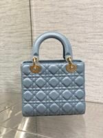 LADY MINI BAG 20 IN CERULEAN BLUE LAMBSKIN - Image 6